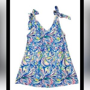🆕Lilly Pulitzer Mom Blue Swirl Swim
Cover Up Guilty Pleasure Tie Shoulder Dress